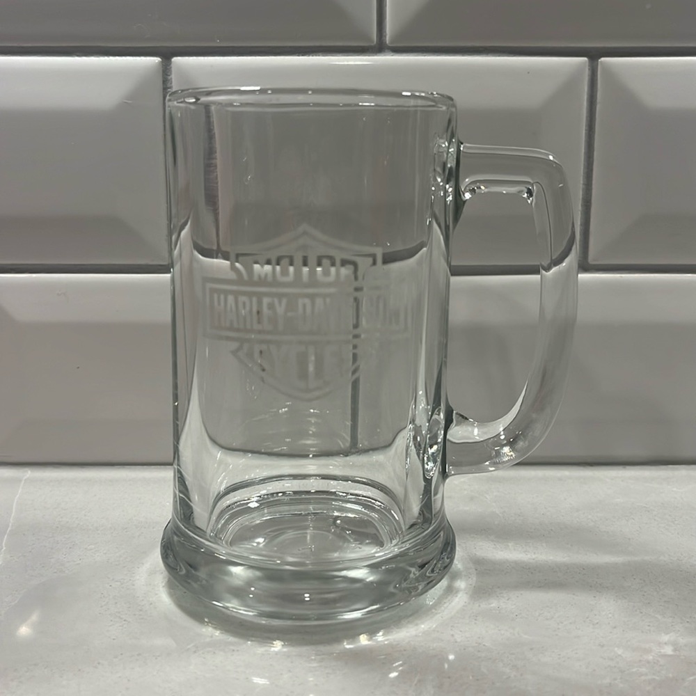 Harley-Davidson Glass Mug. - Picture 2 of 3
